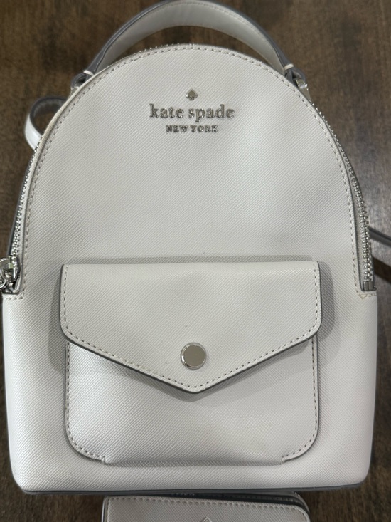 Kate Spade Gray Leather mini backpack with wallet